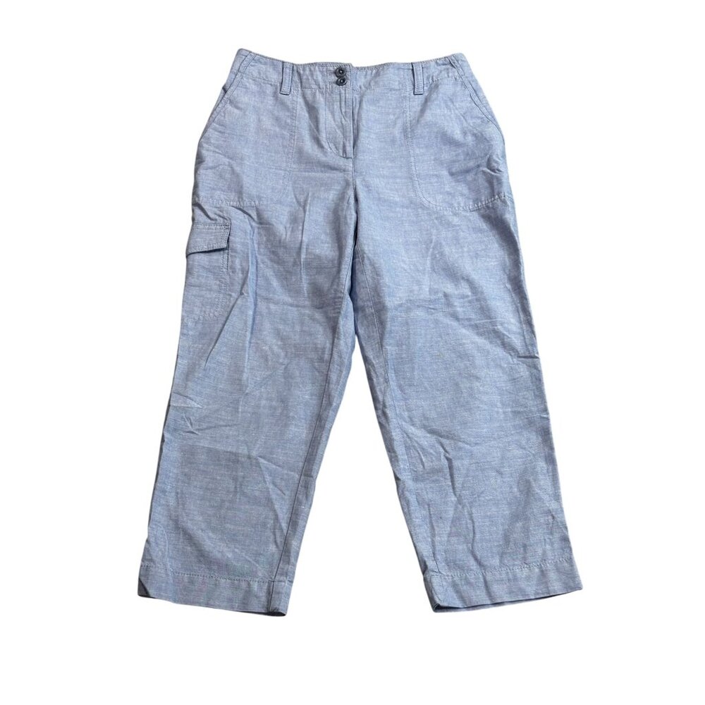 Talbots 2P Supersoft Cargo Pants 100% Cotton Blue